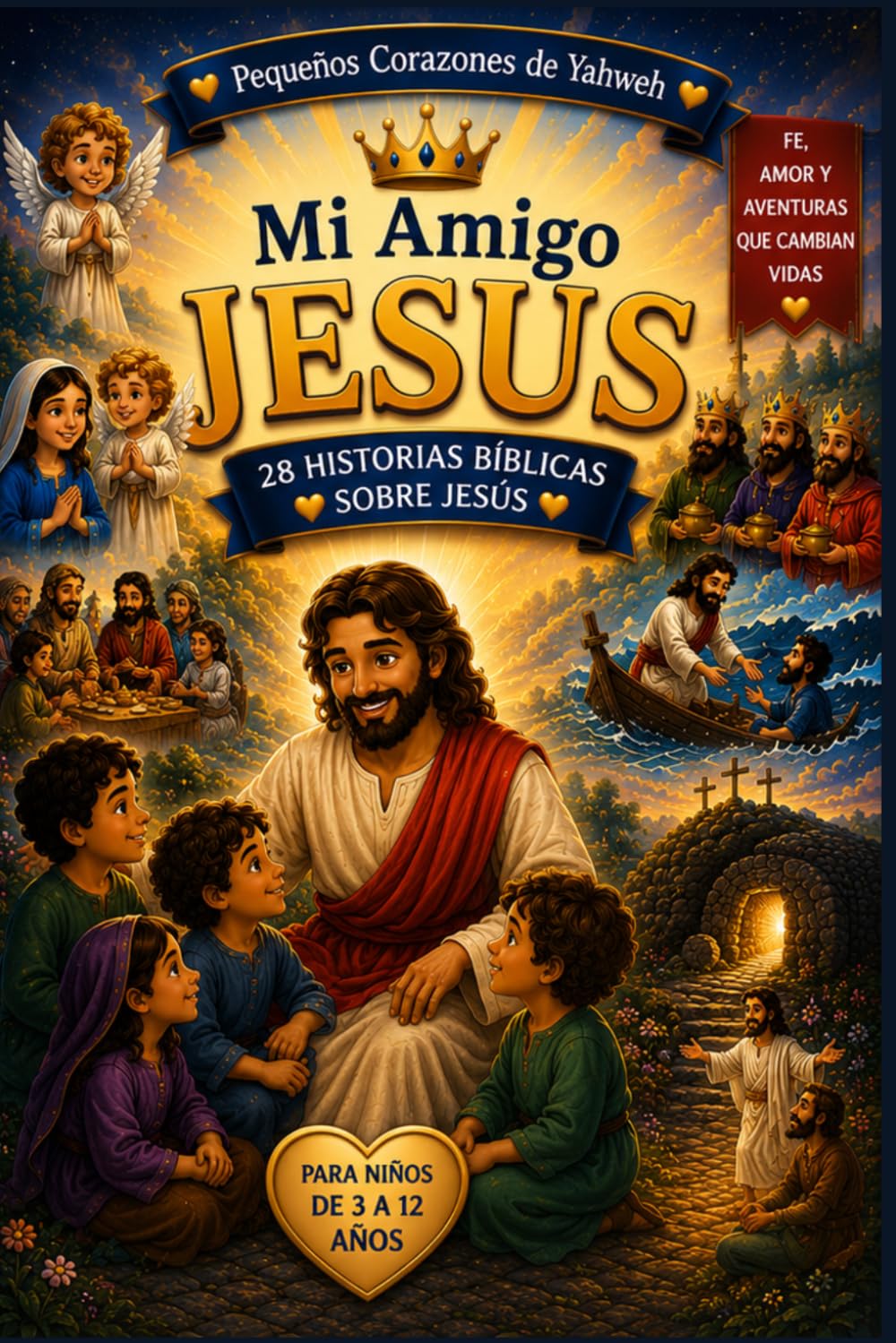 Mi Amigo Jesús: 28 Historias Bíblicas Ilustradas para Niños | Devocional Infantil Cristiano para Aprender, Crecer y Descubrir el Amor de Dios (Pequeños corazones de Yahweh)