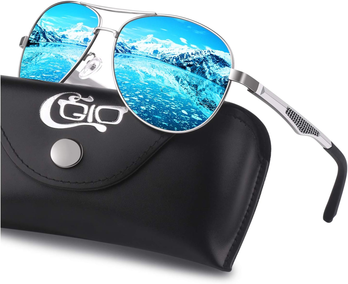 GA61 Premium Al-Mg Alloy Pilot Polarized Sunglasses UV400, Full Mirrored Spring Hinges Sun Glasses for Men Women Shades