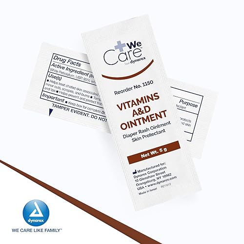 Miniatura 6 de Dynarex 268883 Ungüento de vitaminas A y D, blanco, paquete de 0.18 oz, paquete de 144