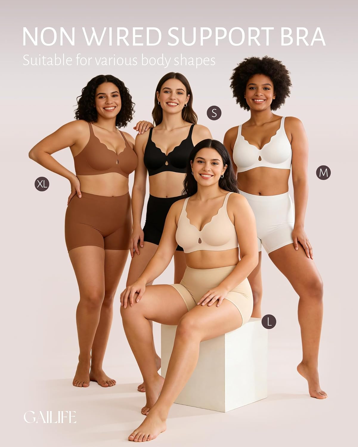 Gailife Bras for Women No Underwire Jelly Bras Wave Wireless Bras Seamless Full Coverage Bralettes Everyday Bras - Image 7