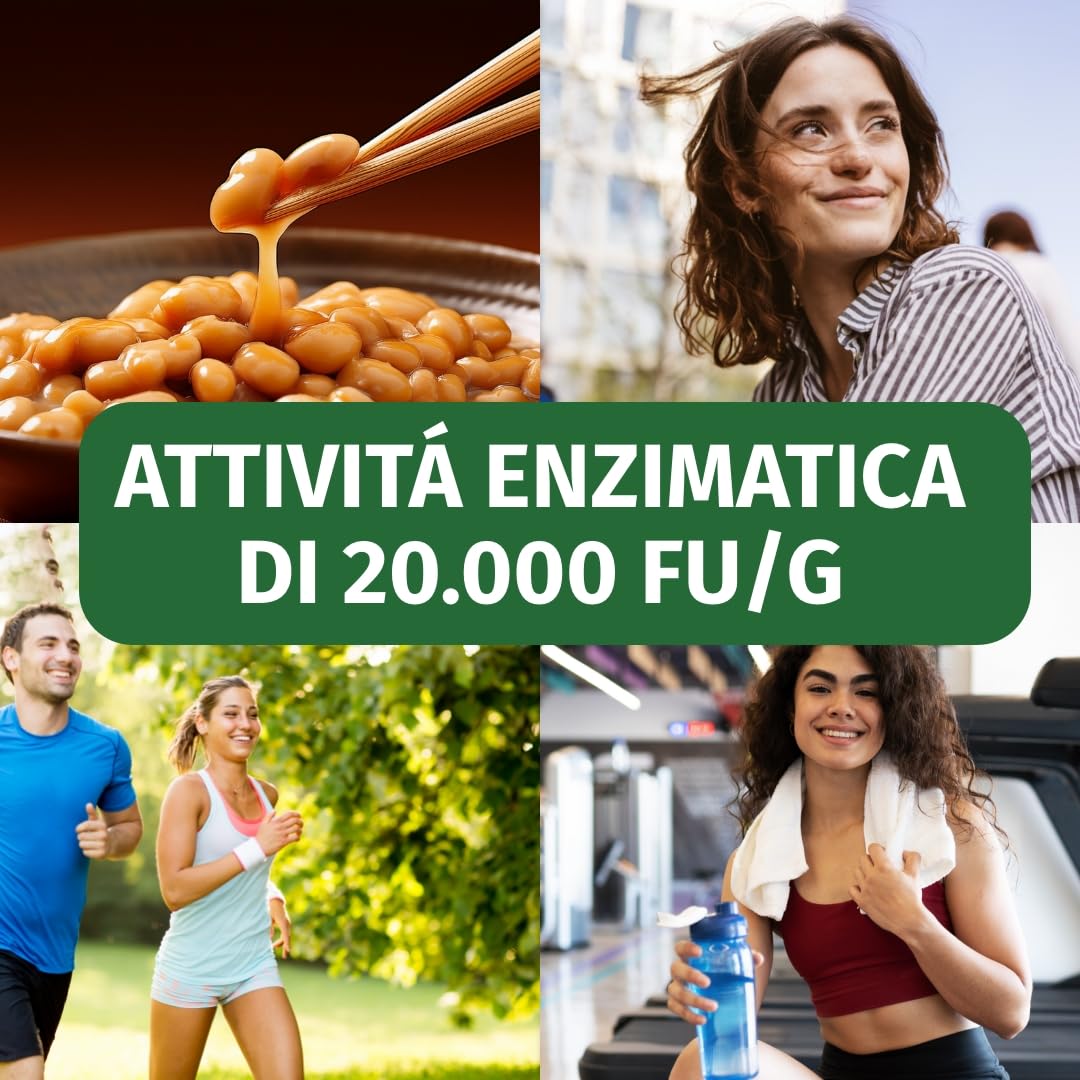 Green Naturals® Nattokinase (20.000 FU/g) – 365 capsule – Dosaggio elevato 100 mg con 2.000 FU per capsula – Qualità premium dalla Germania – Scorta 1 anno