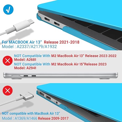 Miniatura 152 de IBENZER - Carcasa rígida para MacBook Air de 13 pulgadas versión 2020, 2019, 2018, A1932, A2179, con funda de teclado para Apple Mac Air 13 Retina