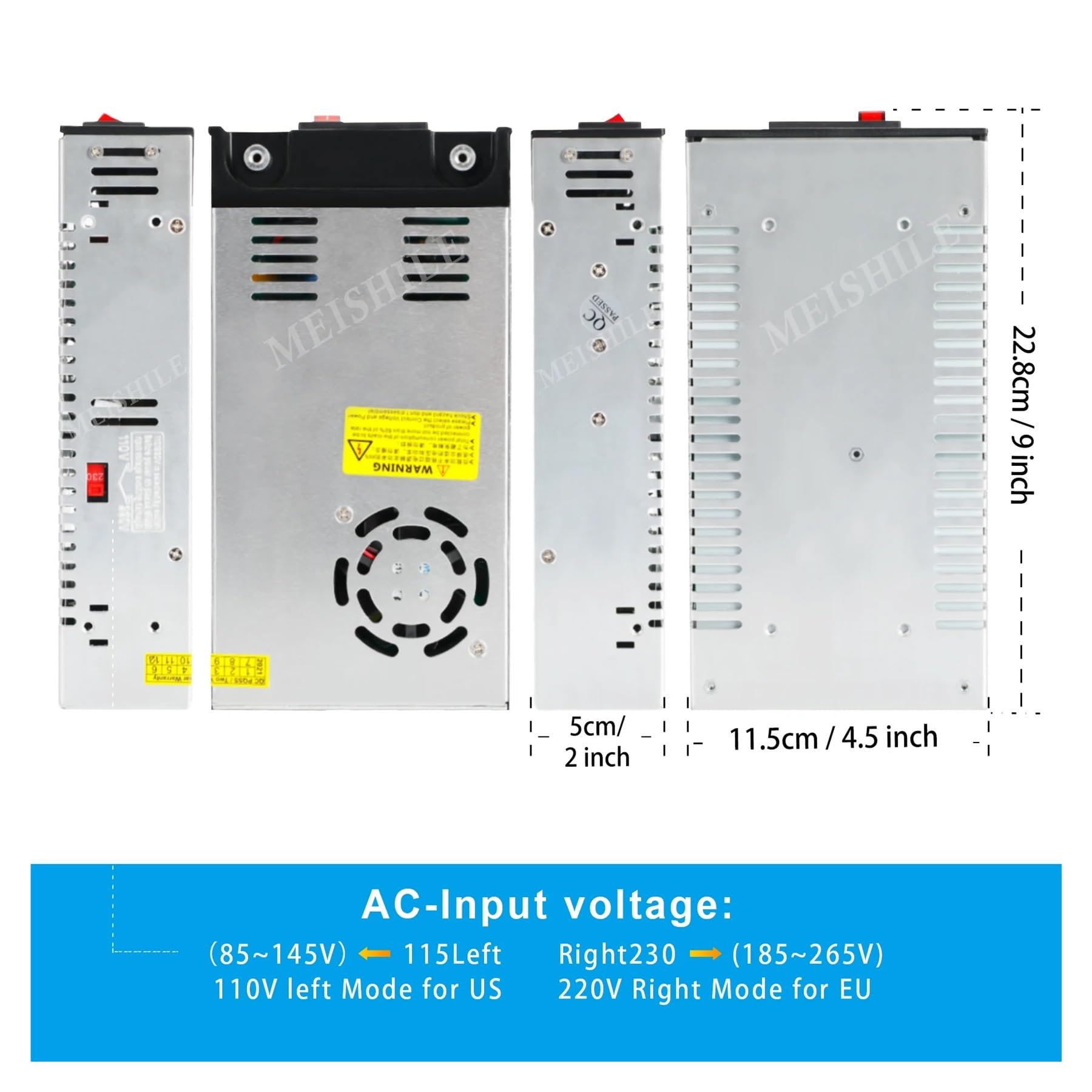 Fuente de alimentación conmutada SMPS CA a CC 12V 24V 36V 48V 60V transformador 5A 8A 10A 15A 20A 25A 30A 40A 50A 600W 480W 360W(360W)