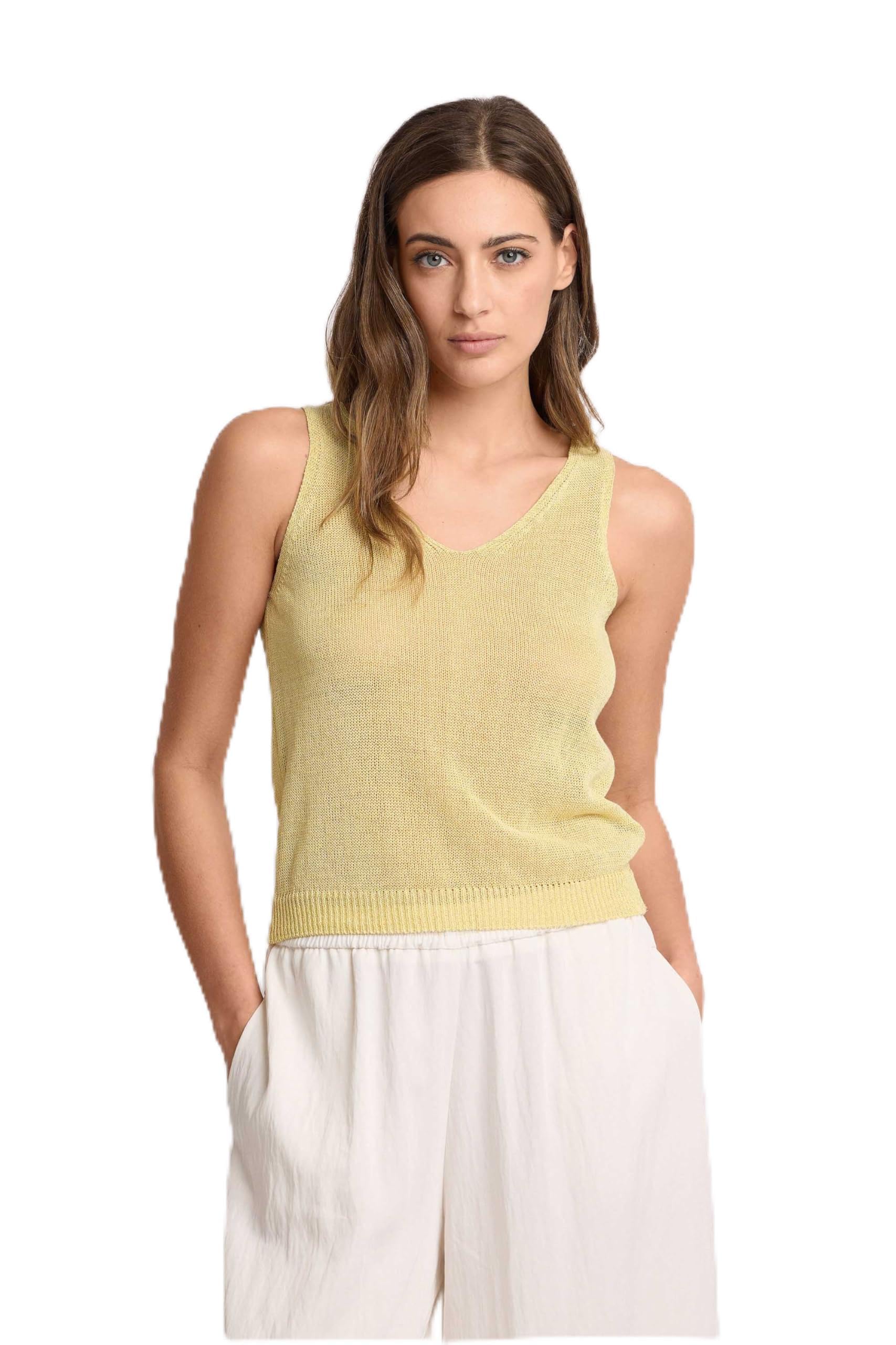 Kocca - Top in Maglia con Scollo a V Donna, Tinta Unita, Scollo a V, Modello: P26PTP8800ABUN0000