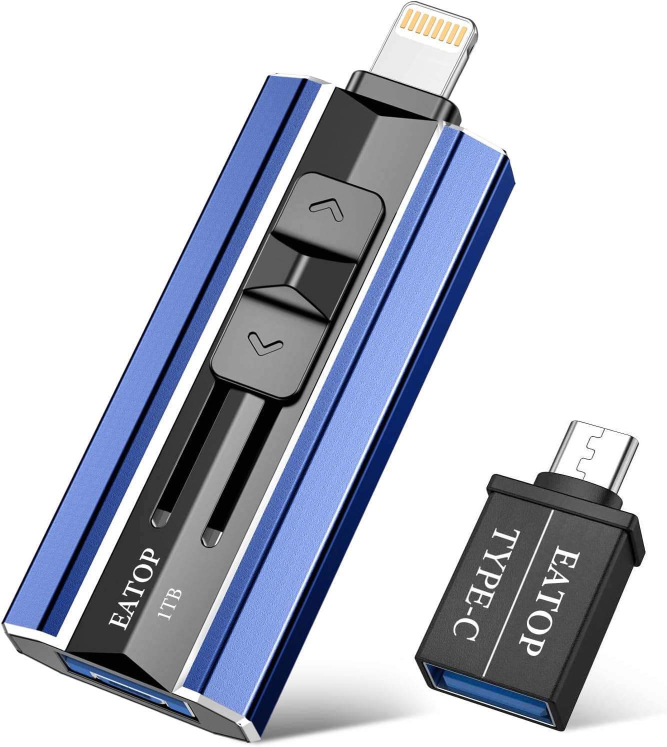 EATOP USB Flash Drive 1TB iPhone Memory Stick Storage for Photos and Videos, iPhone Photo Stick Storage Flash Thumb Drive Compatible with iPad Android and Computers (Dark Blue)