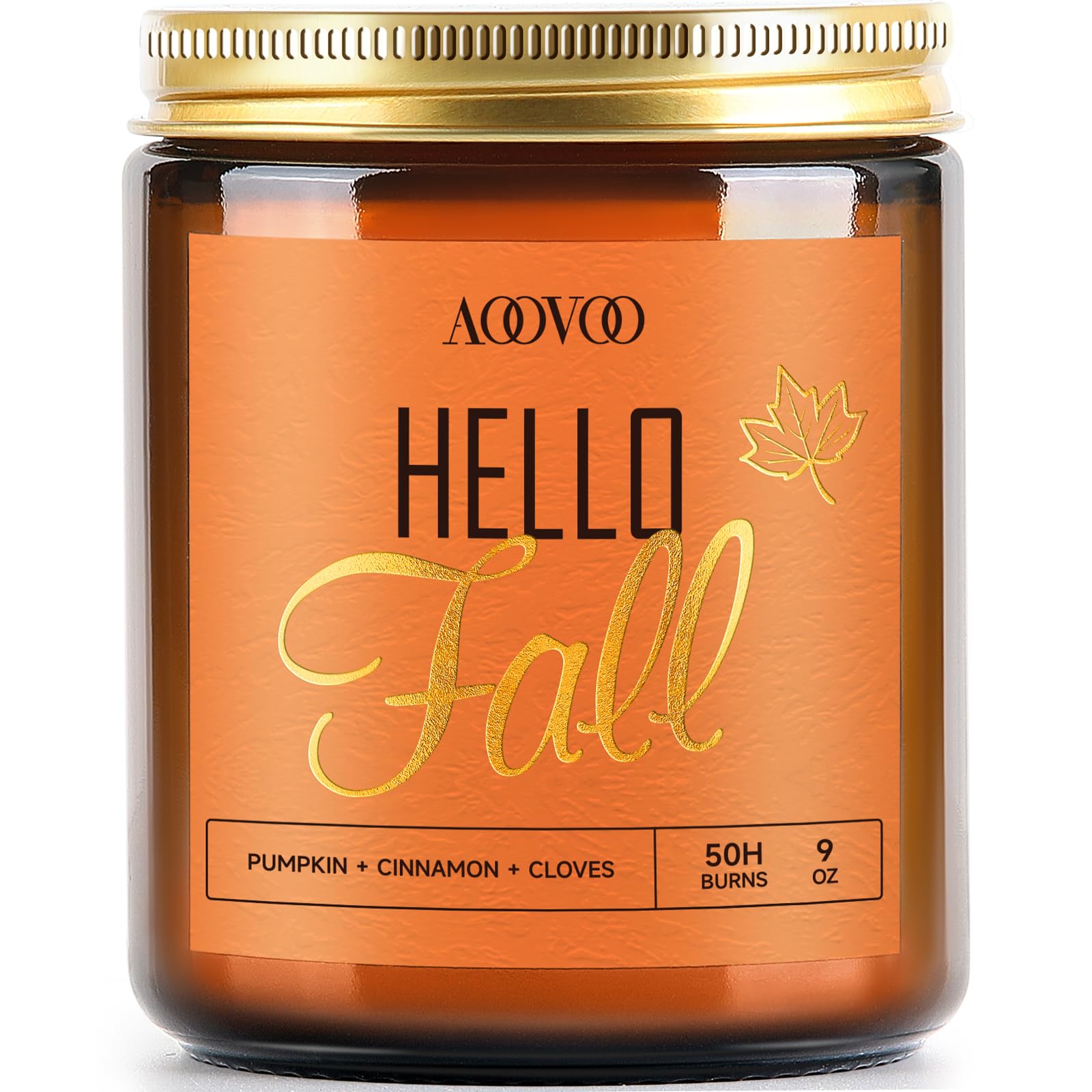 AOOVOO Hello Fall Candles - 9 oz Scented Candles, Aromatherapy Candle, Soy Candle for Home Scented