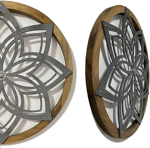 Miniatura 3 de Colyltoy 3 Pieces Farmhouse Wall Decor, Rustic Wood Round Wall Art, Hanging Decoration for Living Room Bathroom Bedroom Home Indoor Outdoor