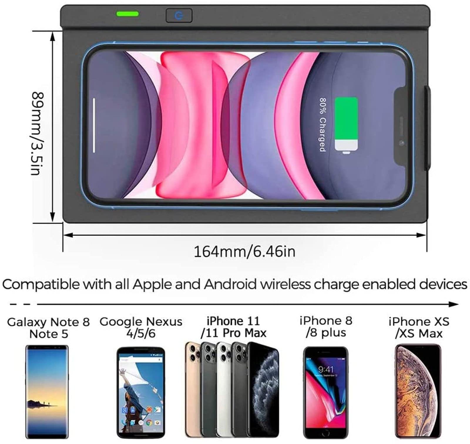 Cargador inalámbrico para coche X5 X6 2018 2017 2016 2015 2014, 10 W, carga rápida Qi, almohadilla de carga para teléfono, panel de accesorios de consola central, mini cargador de carga rápida co