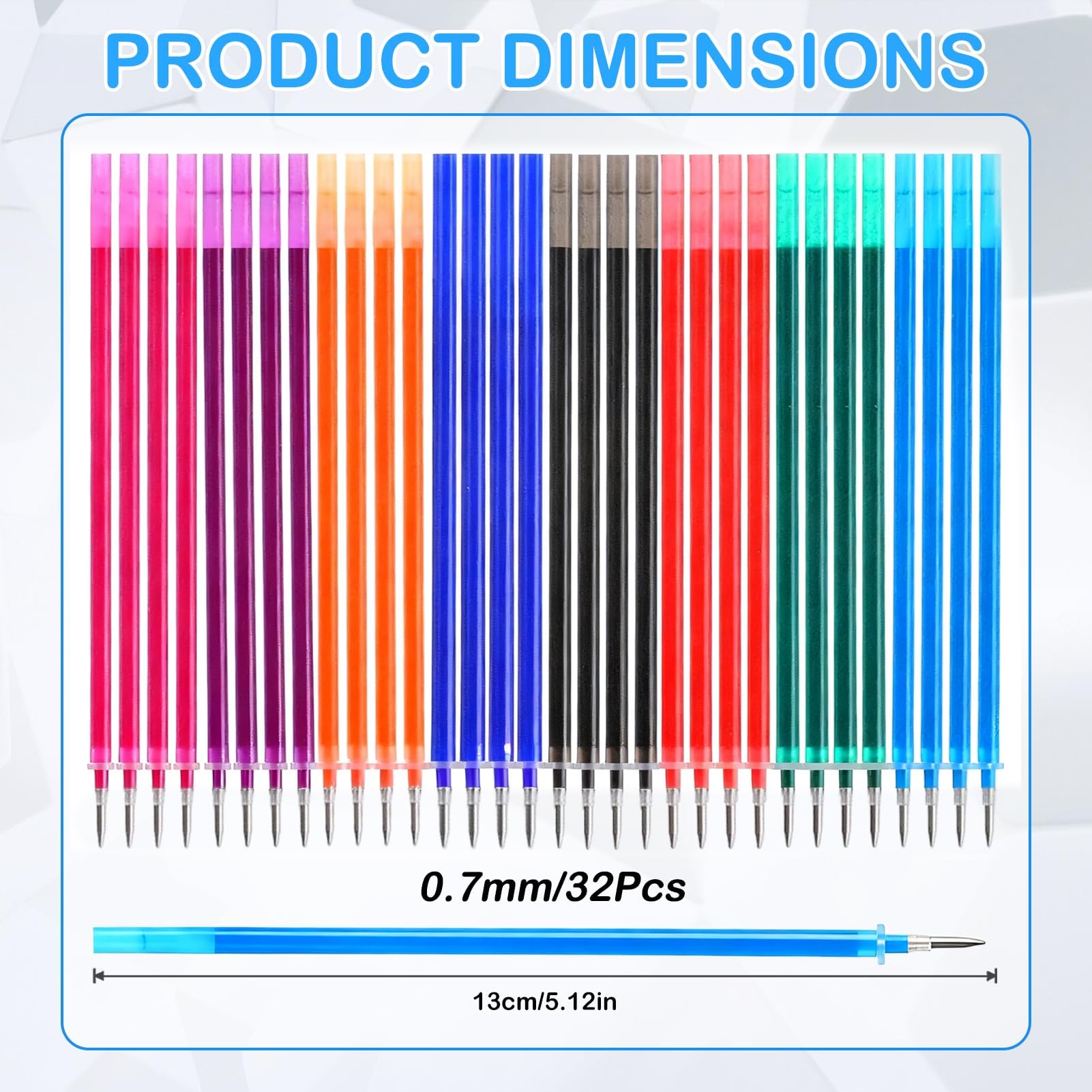 Penna Gel Cancellabile 32 Refill, Compatibili con Legami, Altezza 13 cm, Inchiostro Termosensibile, Punta 0.7 mm, Multicolore