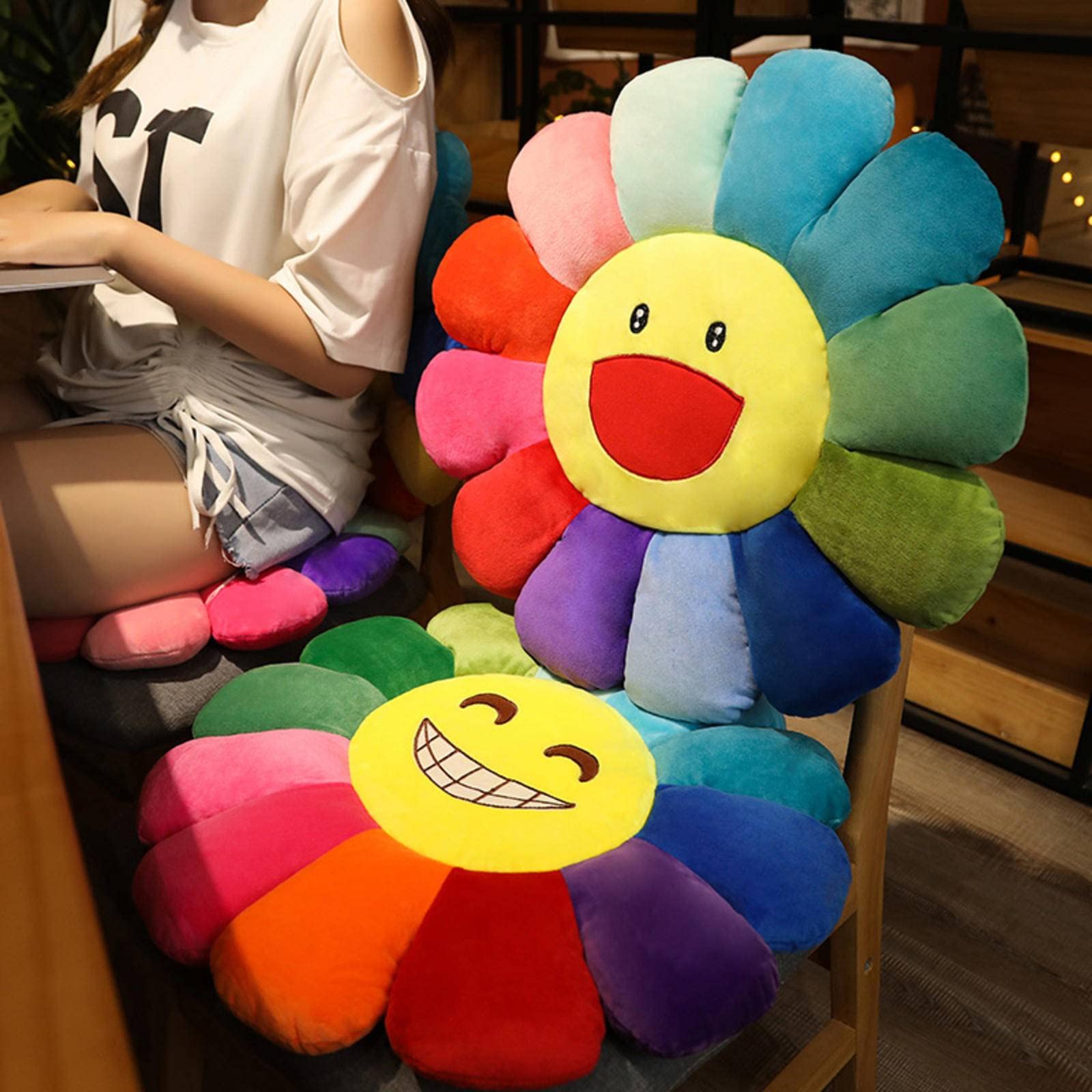 Amazon.co.jp: ひまわりかわいい枕ひまわりレインボーフラワー
