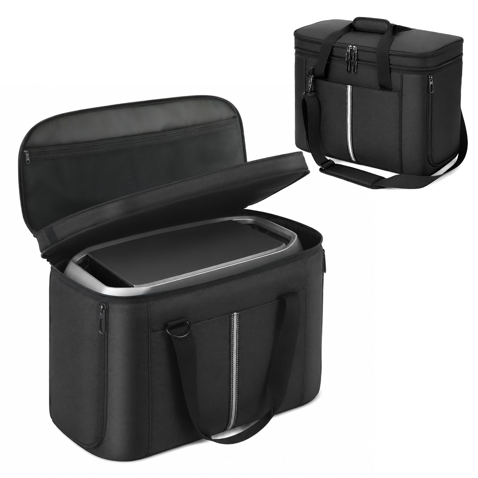 Custodia da trasporto compatibile con ECOFLOW DELTA 3 Max Plus/Delta 3 Max Power Station portatile da viaggio borsa con tasche, finestre a dissipazione del calore e accessori per tracolla