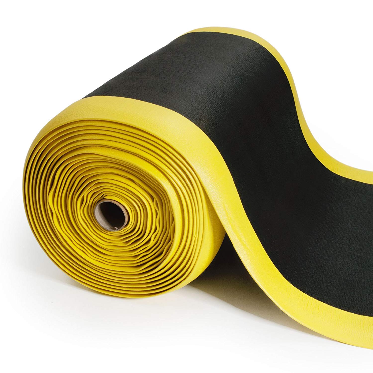 Tappeto Gomma Antiscivolo al Metro -Tappeto Antifatica Ergonomico, Antistatico, Isolante per Postazione Lavoro Industriale, Officina | Superficie Granulata, 3 Colori - 60x1830 cm - giallo/nero