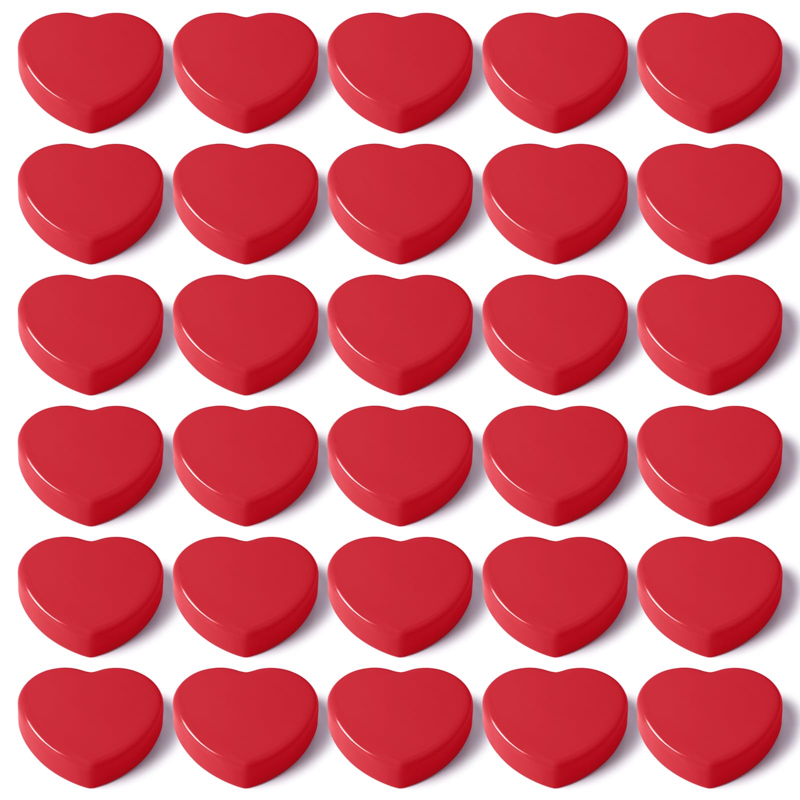 DUJEQM Fridge Magnets 30PCS - Red Heart Mini Magnets, Small Strong Magnet for Notice Board, Office, Kitchen, Home, Classroom, Crafts - Cute Decorative Whiteboard Magnets for School & Office Supplies