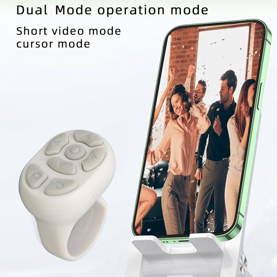Bluetooth Fernbedienungs-Ring Schwarz - TikTok Scrolling Clicker | Selfie & Video Controller Für Handy