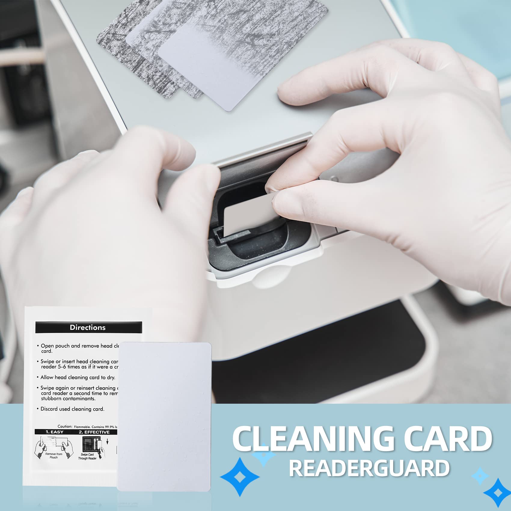 (100pcs) CR80 Cleaning Cards, Dual Side Card Reader Cleaner, POS Swipe ...