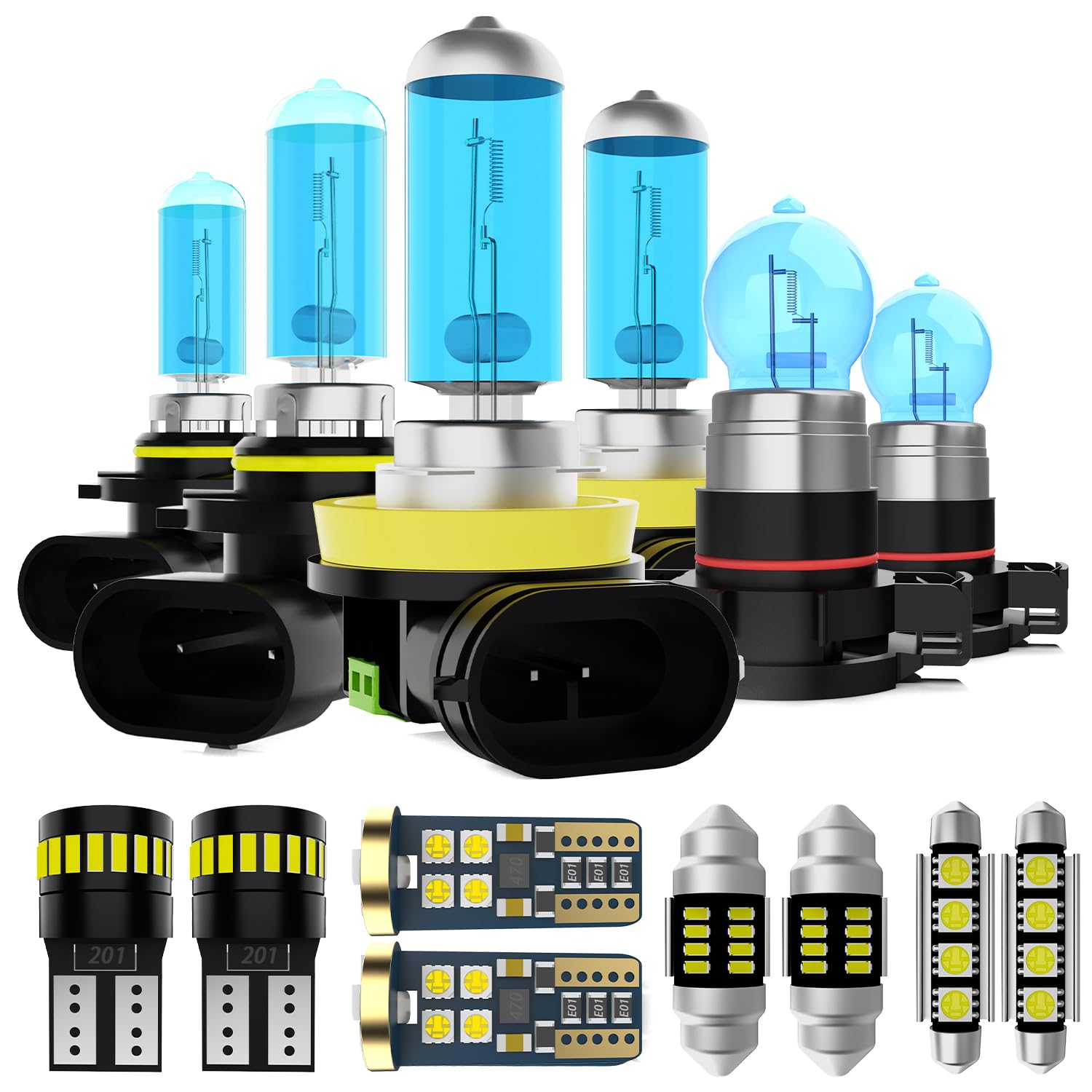 Headlight Bulbs Interior Light Kit Fit For Toyota 4Runner 2017-2020, High Low Beam Light Bulb+Interior Bulbs Package+License Plate Lights, 6000K White Light, Pack of 19