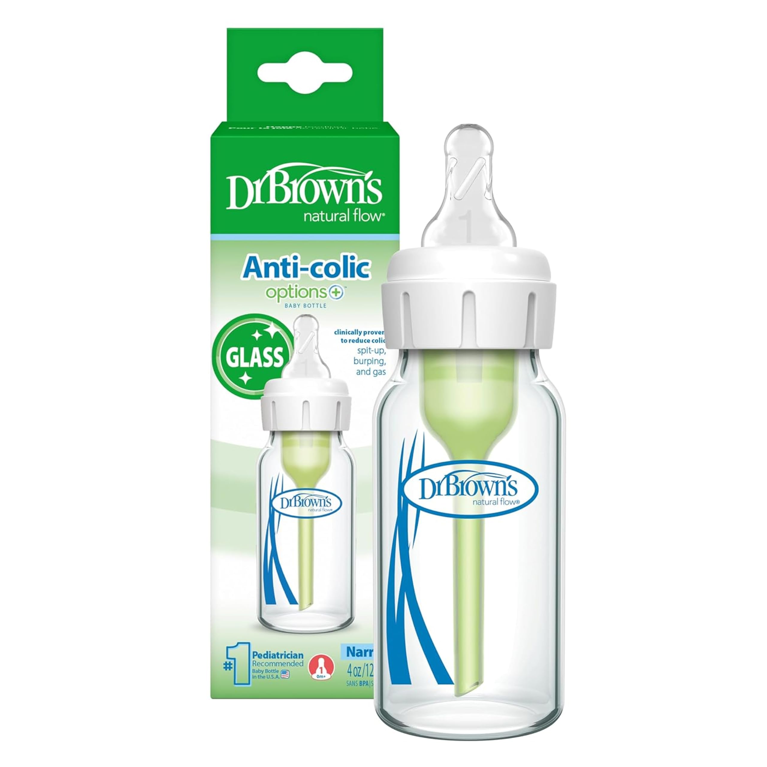 Dr Brown's Options+ Anti-Colic 120Ml Narrow Glass Bottle