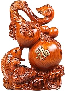 XMcKJ Posąg Feng Shui, wykwintnie rzeźbione ozdoby tykwy Wu Lou ręcznie robione sztuka wysokiej klasy prezenty biznesowe dom biuro biurko Feng Shui, ozdoby błogosławieństwo prezent (kolor: B)