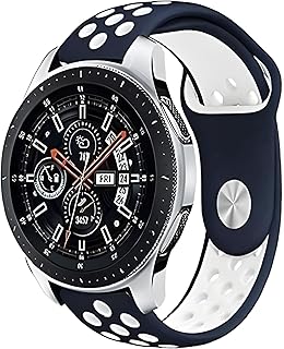 Next Store 18mm Soft Silicone Sport Band, Breathable Comfortable Strap Compatible with Huawei 41mm, Mibro GS Pro, Mibro T1, Stylish and Stylish Design. (Navy/White)