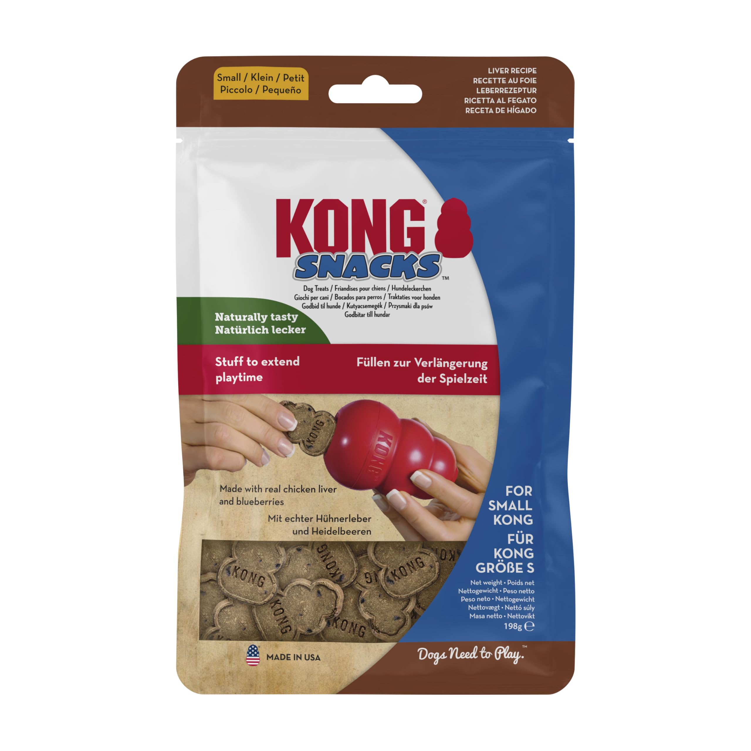 KONG Snacks - All-Natural Dog Treats - Chicken Liver Flavour, for Small to Medium KONG Toys