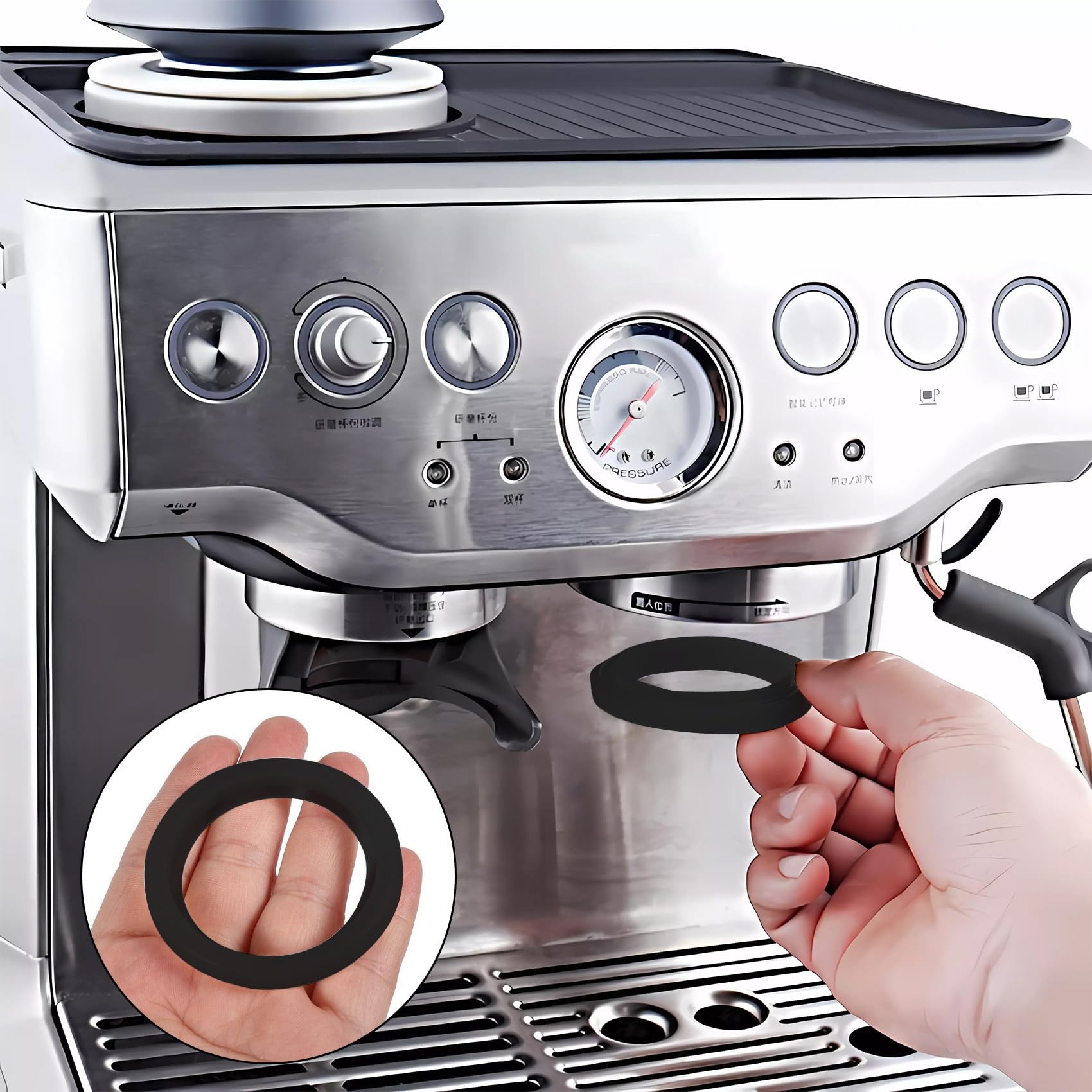 2x Silikondichtung 47mm Für DeLonghi Kaffeemaschinen - Mit Montagewerkzeug