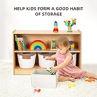 Vista 7 de OOOK Estante Montessori, organizadores y almacenamiento de juguetes, estantería de 2 niveles para niños pequeños, adecuada para aula, jardín
