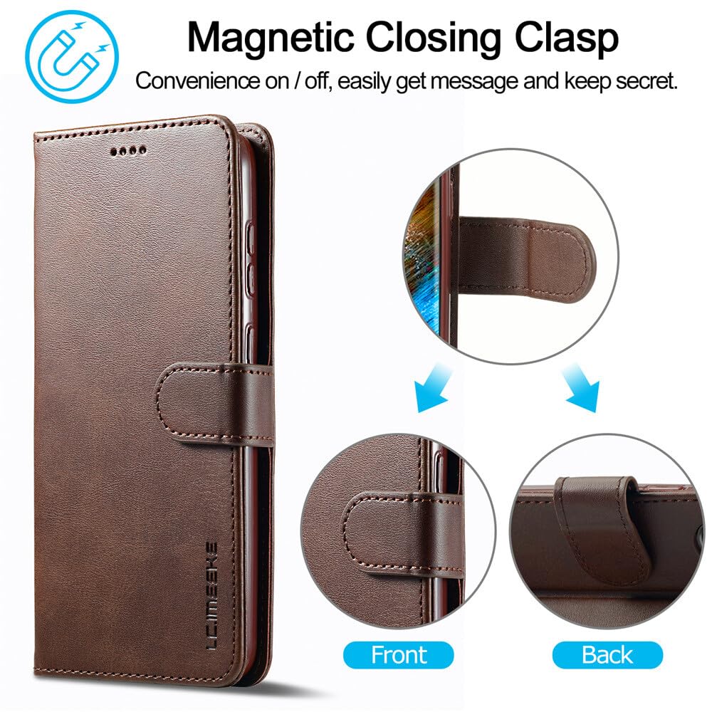 Generic Custodia compatibile con Samsung Galaxy Z Fold 5 (colore: rosa) custodia magnetica a portafoglio in pelle con slot per carte di credito