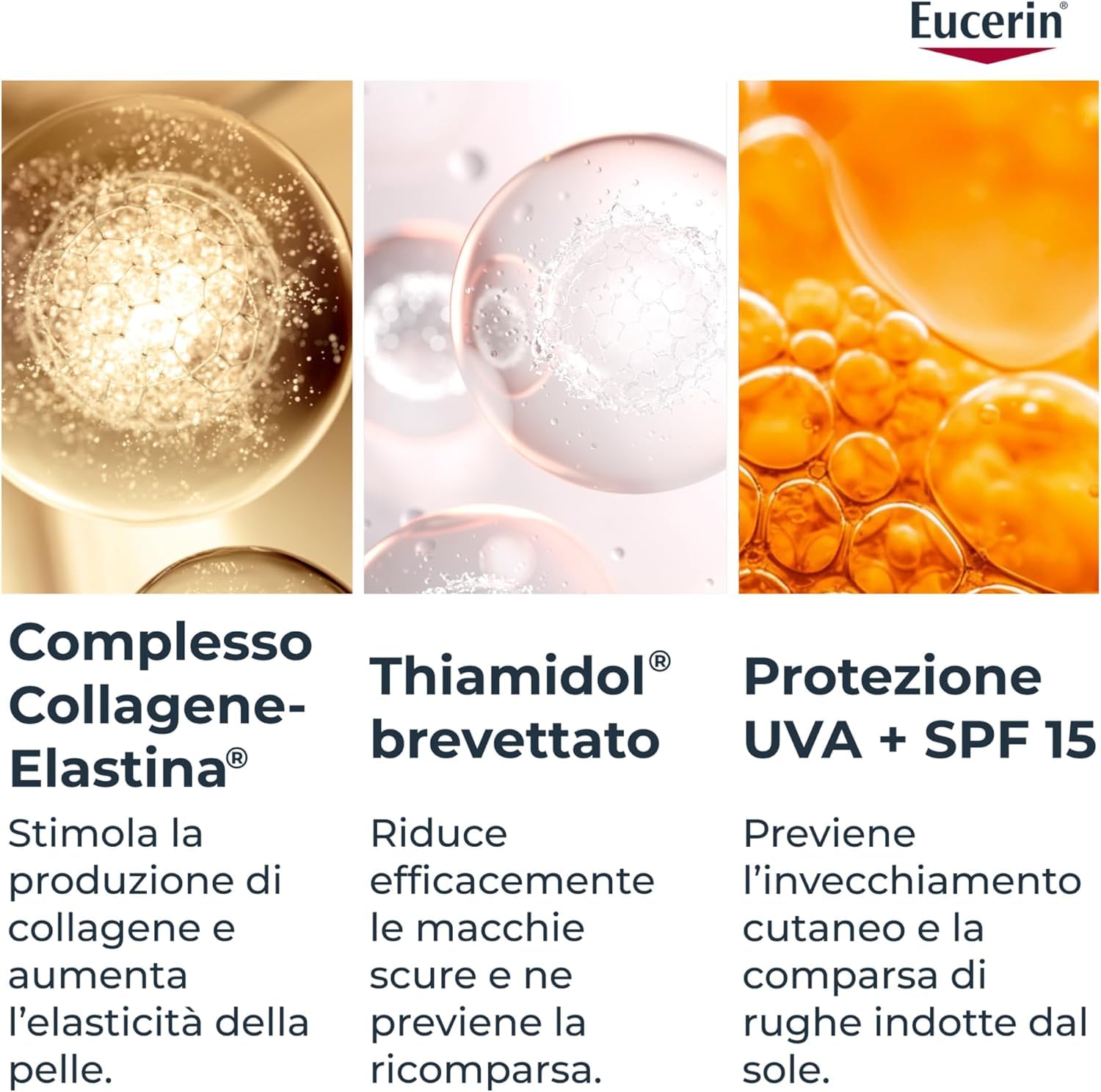 Eucerin Hyaluron-Filler + Elasticity Crema Giorno SPF 15 50 ml, Crema viso antimacchie e antirughe, Formula con Acido Ialuronico elasticizzante e Thiamidol per tutti i tipi di pelle