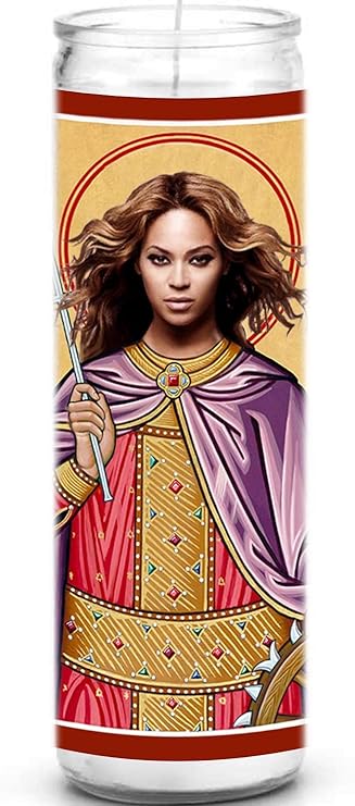 Celebrity Prayer Candle - Funny Saint Candle - 8 inch Glass Prayer Votive -  100% Handmade in USA - Novelty Celebrity Gift