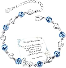 EXGOX Sterling Silver Love Heart Bracelet with Shiny Crystal Diamonds - Adjustable Heart Bracelet for Women & Girls