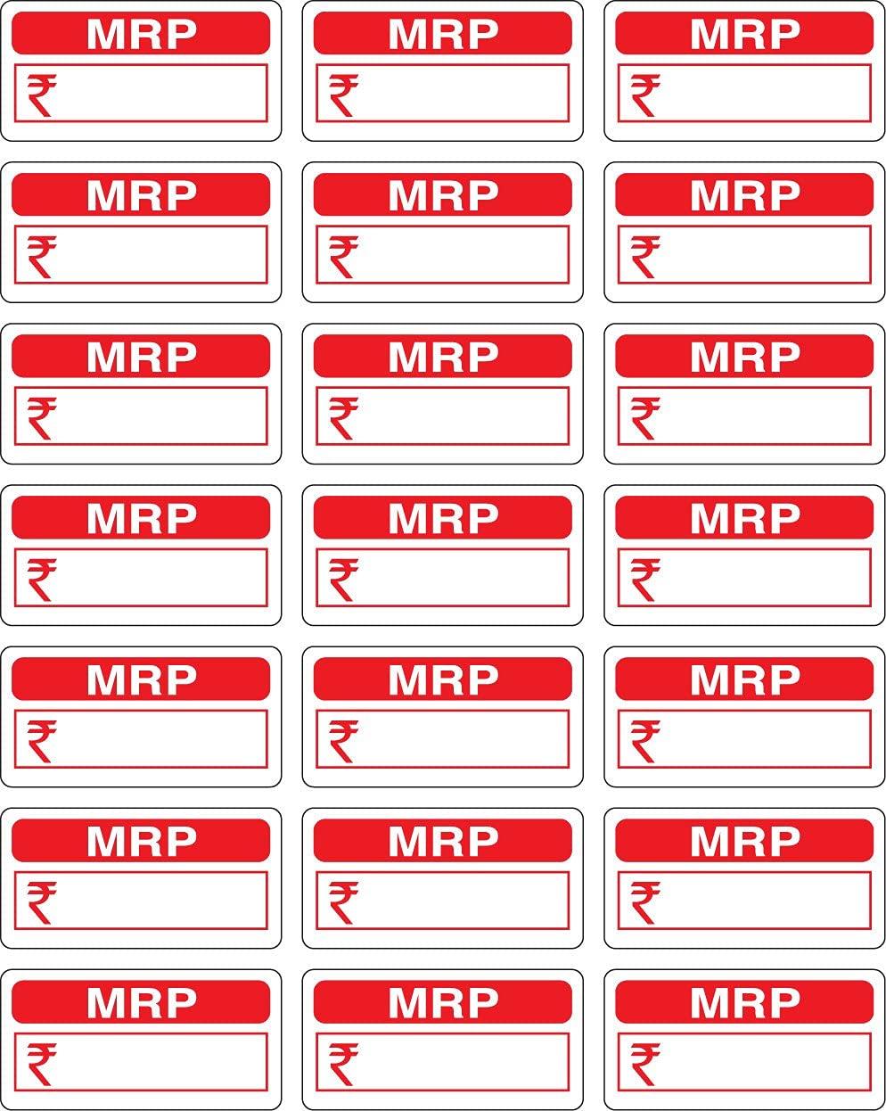 NPLABEL MRP Stickers for General Use - 37X20mm, Long Life and Generally Use for Indoor and Outdoor use (500 Labels Per Packet)