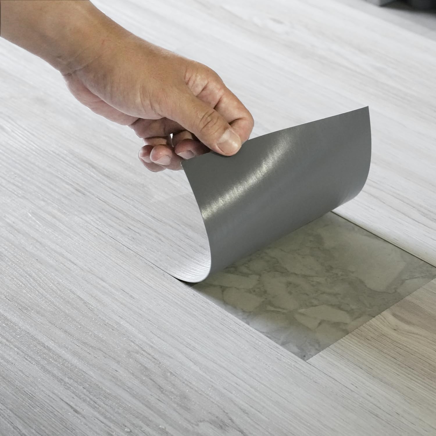 Wood Grain Textured Peel and Stick Vinyl Flooring Planks 54 Sq.ft for Personalize Your Space with Minimal Nordic Style | Temporary Transformation for Flexible Living for Bathroom, Kitchen, Rental 36"*6" Light 36