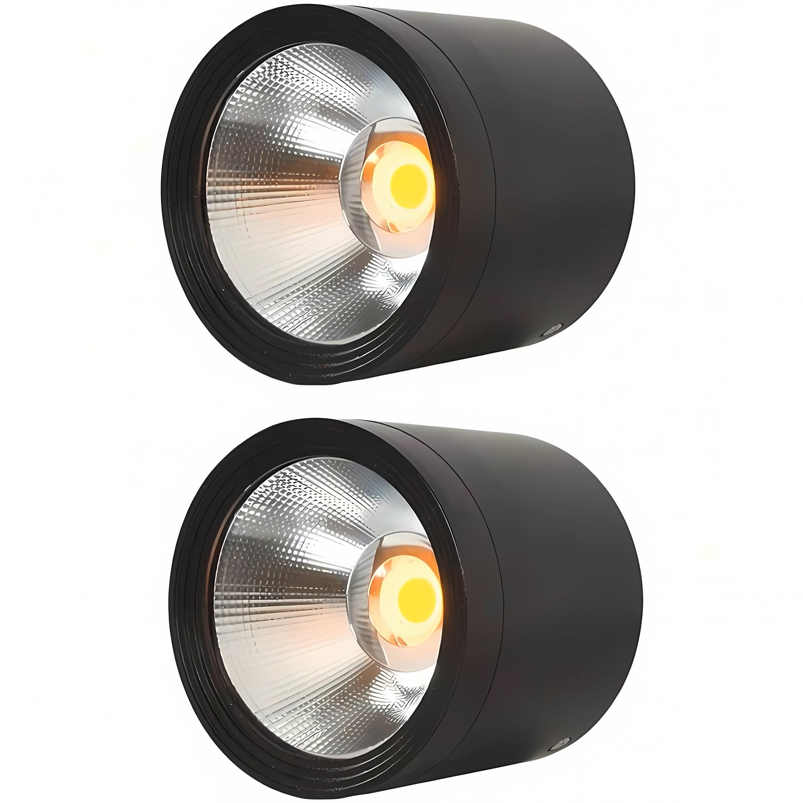 MEGHALI 2-Pack Outdoor Ceiling Light, LED Ceiling Spotlight 18W, Modern Waterproof Flush Mount Downlight, Black Aluminum Exterior Ceiling Lights for