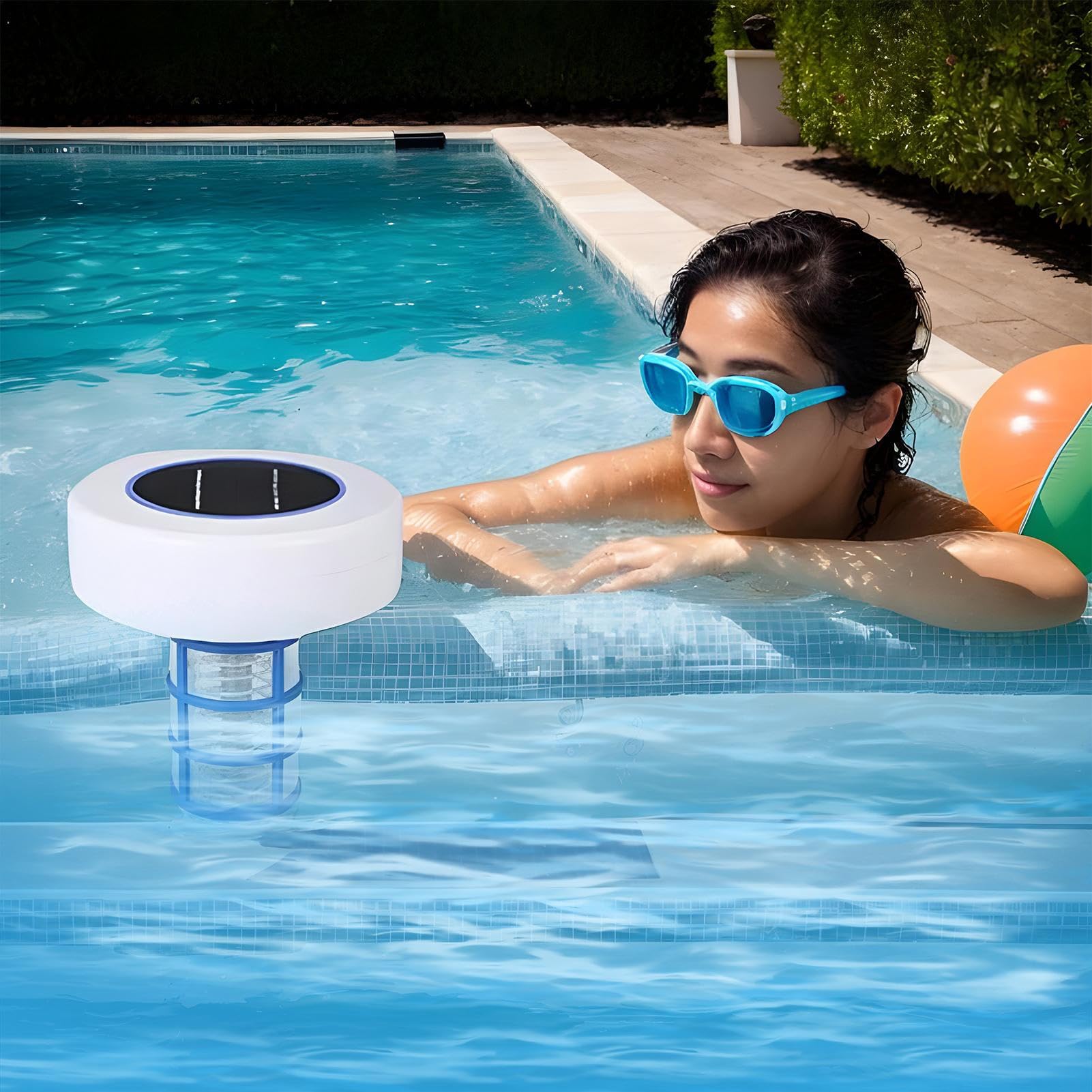 Solar Pool Ionisator Mit LED Licht - Kupfer Ionisator Für Süß- Und Salzwasser