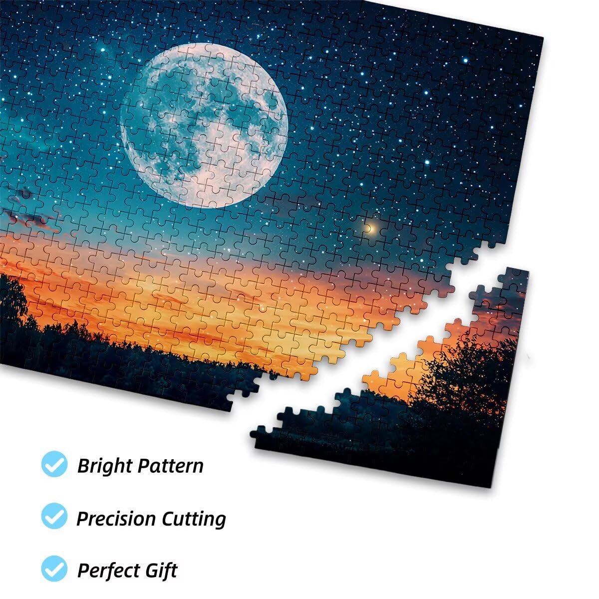 Puzzle dla dorosłych 5000 puzzli księżycowych 5000 sztuk dla dorosłych drewniane gwiaździsta noc gry logiczne klasyczna edukacyjna wymagająca gra dla całej rodziny dekompresyjna dekoracja prezenty 156