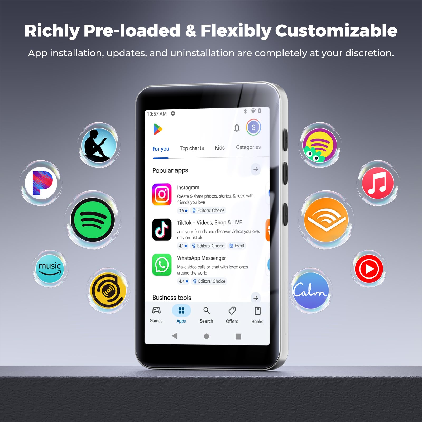 innioasis - Reproductor G1-MP3 con Bluetooth y reproductores de vídeo