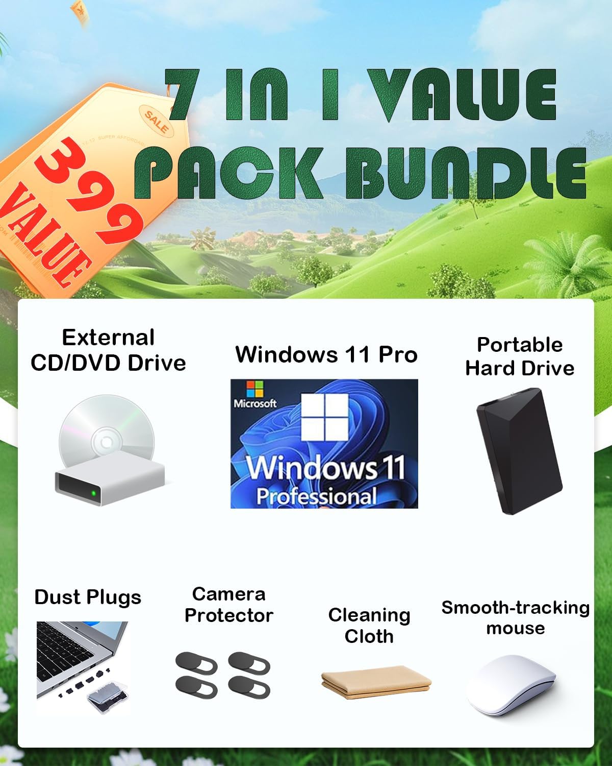 HP All-in-One Computer - 27'' FHD Touchscreen Desktop Computer, Intel 12-core Ultra 7 155U, Wireless KB & Mouse, Windows 11 Pro, Height Adjustable, 4K Ultra HD, Wi-Fi 6, Bluetooth (16GB RAM | 1TB SSD)