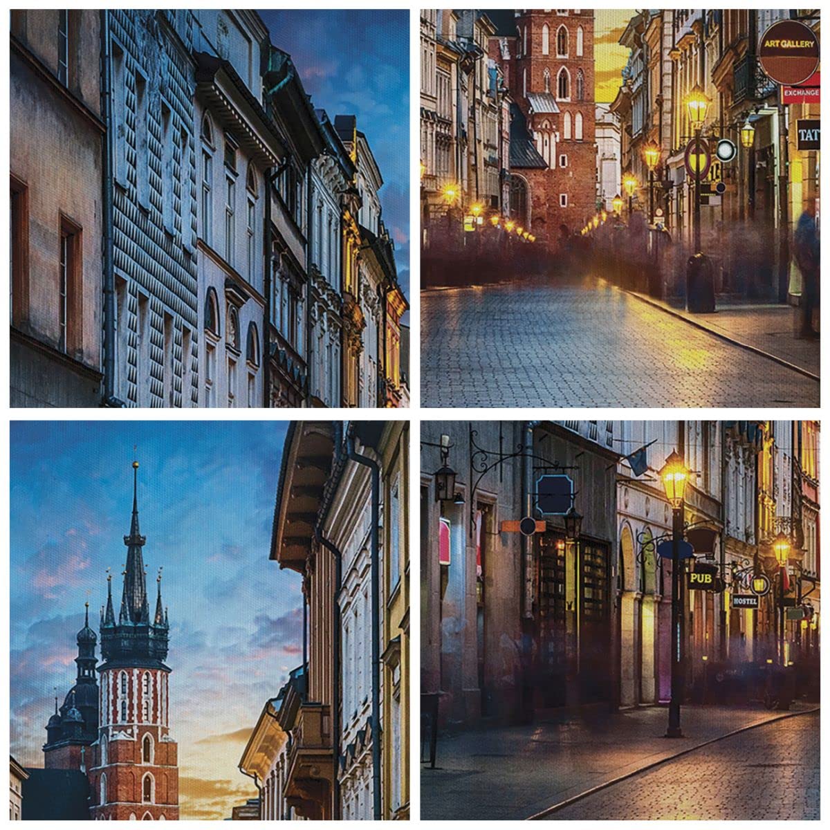ARTTOR Cuadros Decoracion Salon Cracovia Iglesia Mariacki Lienzos Decorativos 160x85cm Cuadro Sobre Lienzo Moderno Dormitorio Cuadros Pared Tríptico 5 Piezas Wall Art Prints Grande XXL EA160x85-4722