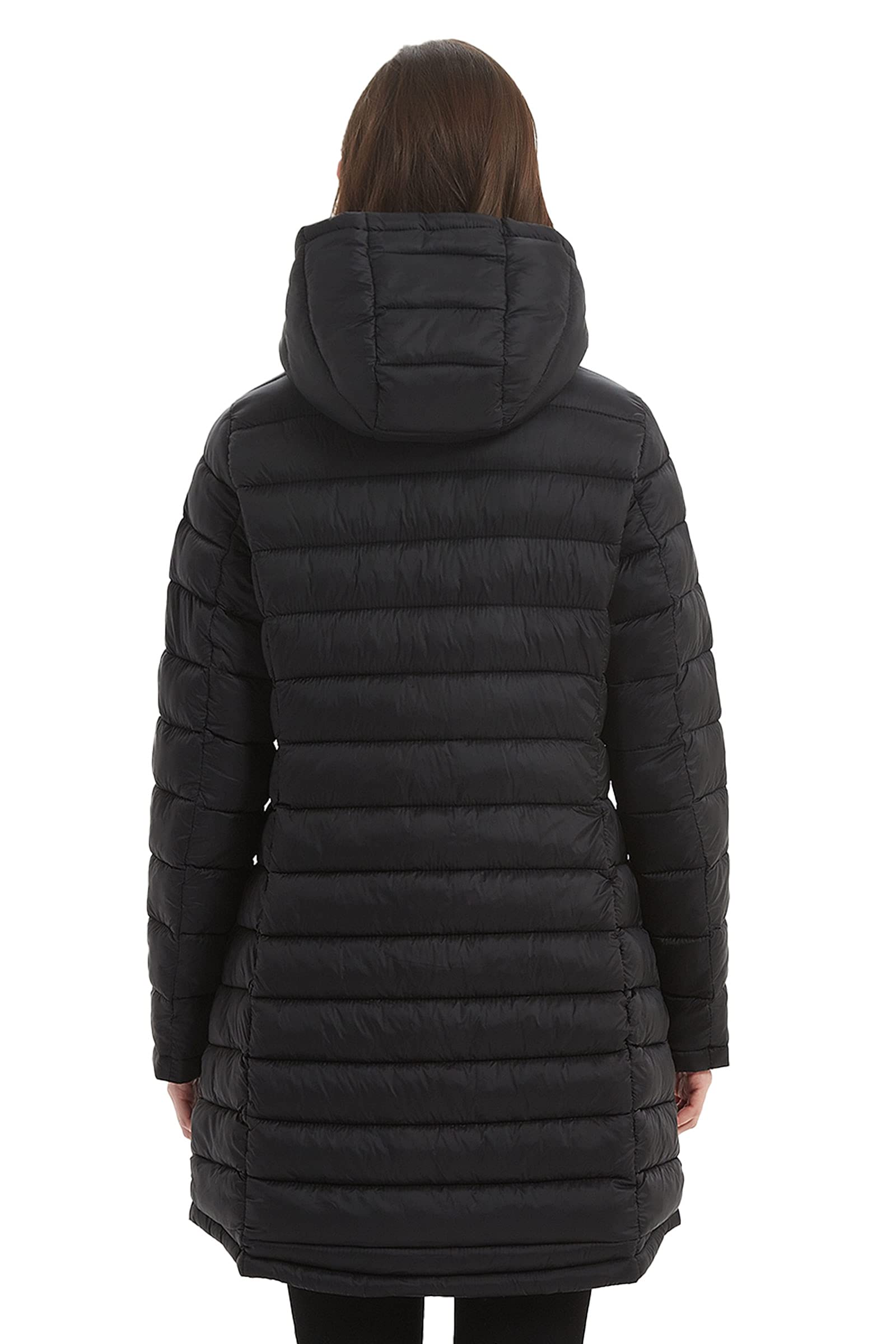Giolshon Donna Puffer Giacca Reversibile Vestiti Invernali Caldo Trapuntato Leggero Lungo Cappotto a Bolle Imbottito con Cappuccio