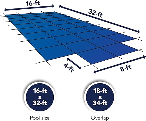 Miniatura 10 de Cubierta rectangular de seguridad para alberca de suelo, con de 4 por 8 pies y centros de paso en diferentes tamaños., Azul