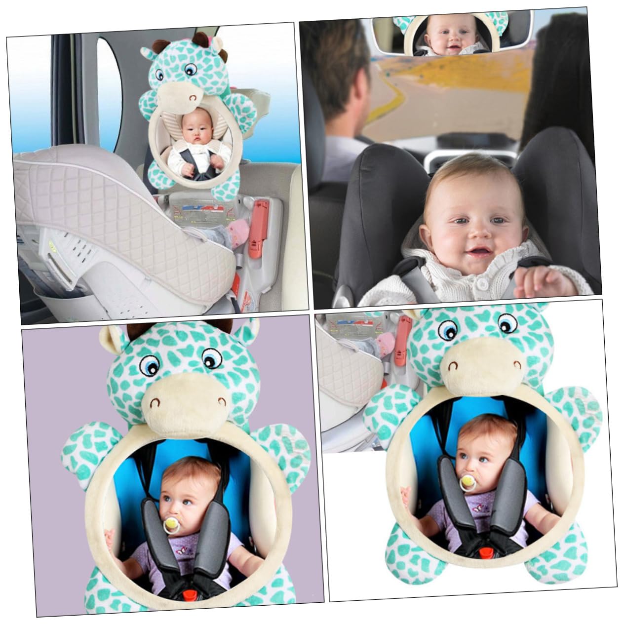 Toyvian 3 Pièces Miroir De Sécurité Bébé D' Tout- Face Rétroviseur Miroir De De Bébé Rétroviseur Bébé Mirroir Peluche Miroiter Nouveau Née Arrière