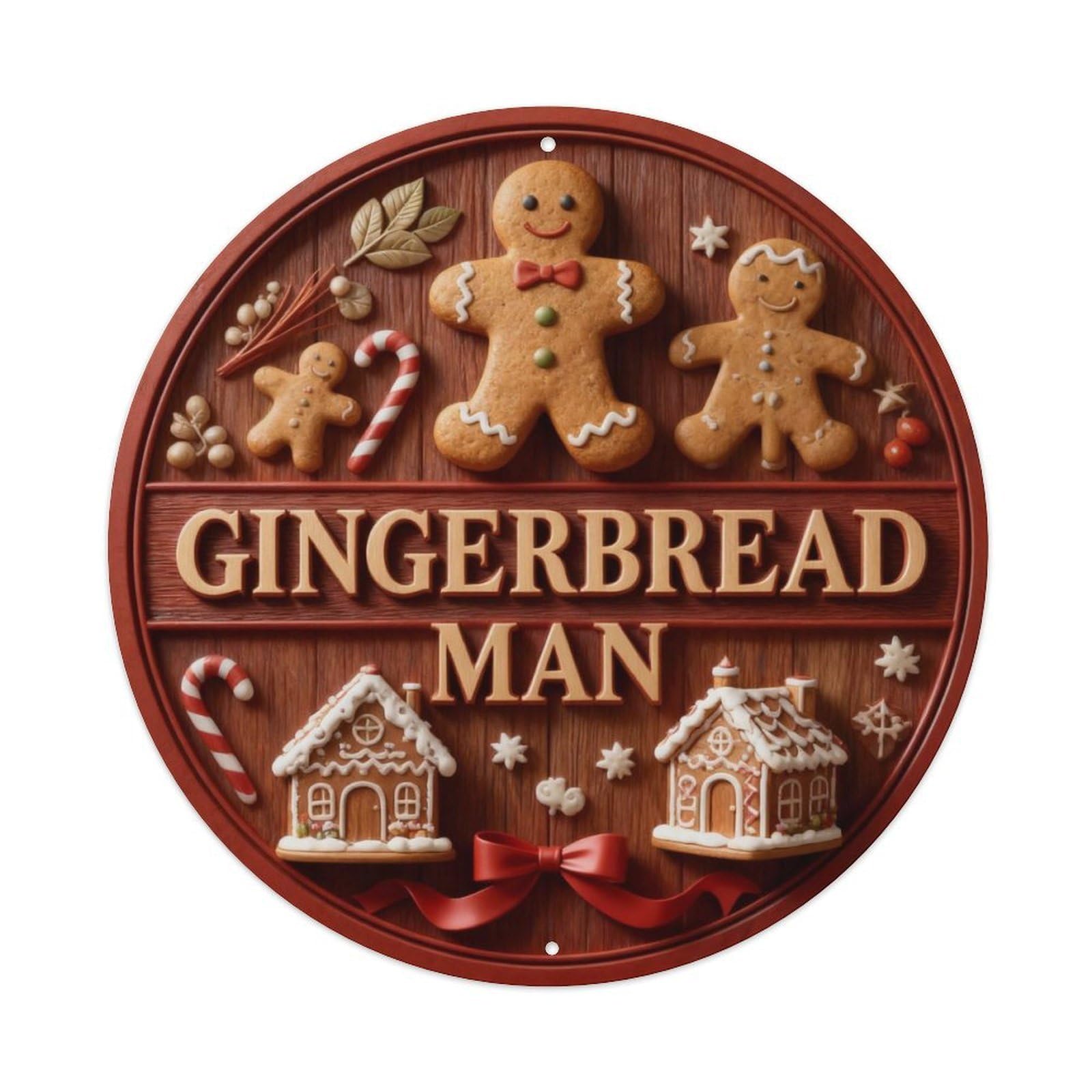 Gingerbread Man Metal Tin Sign Plaque