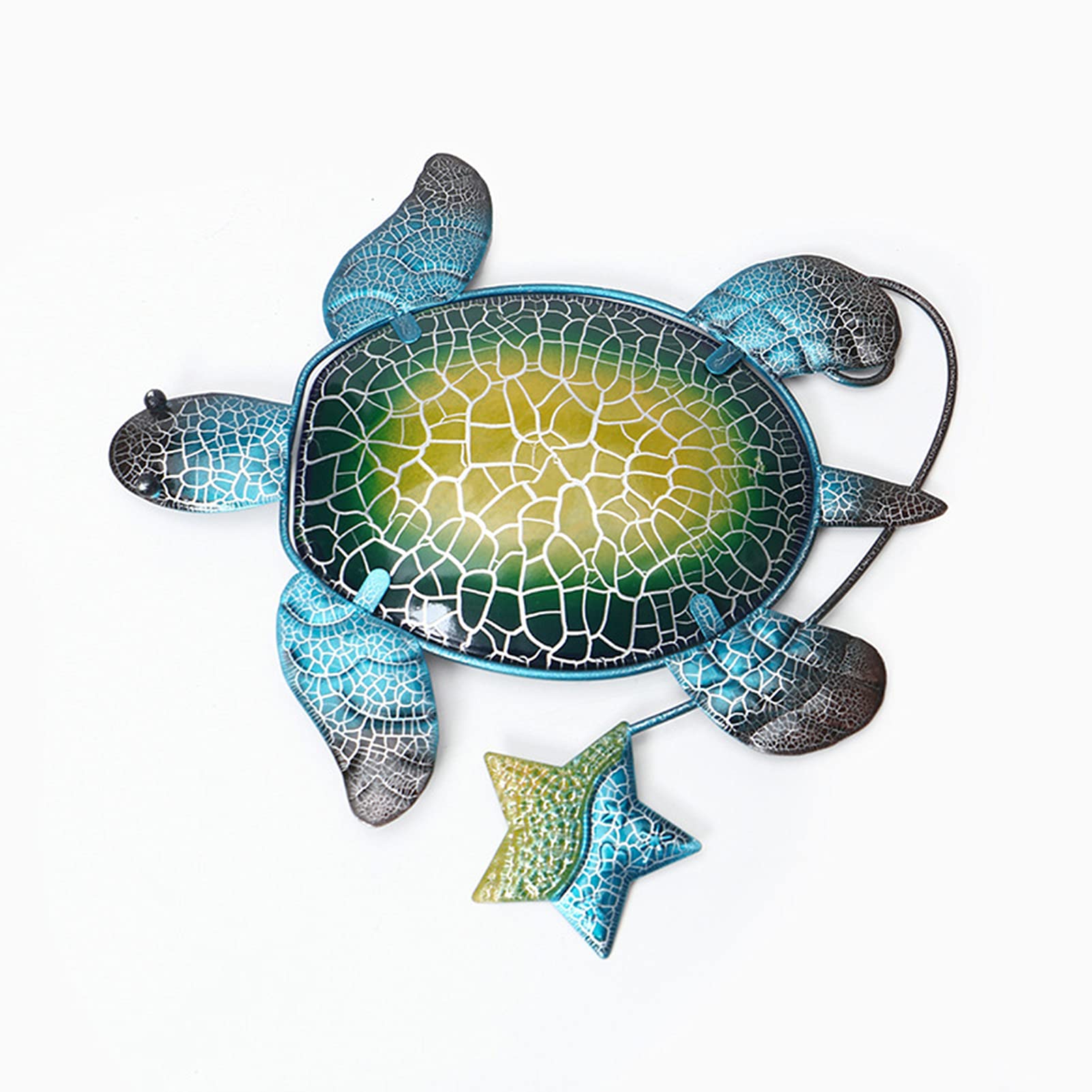 High Quality 200 Pcs Metal Turtle, Wrought Iron Turtle Home Decoration, Wall Decor Metal Turtle Hanging Sculpture, Living Room Iron Art Yard Home Garden - Blue