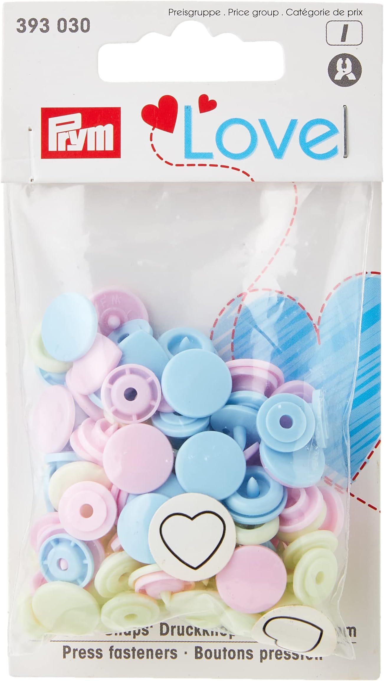 PrymLove Fasteners, Multicolour, 12 x 7 x 2 cm