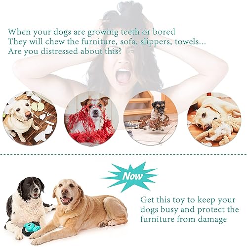 Miniatura 7 de Juguetes para perros para masticadores agresivos, juguetes chirriantes para perros grandes, medianos y pequeños, juguete indestructible de nailon