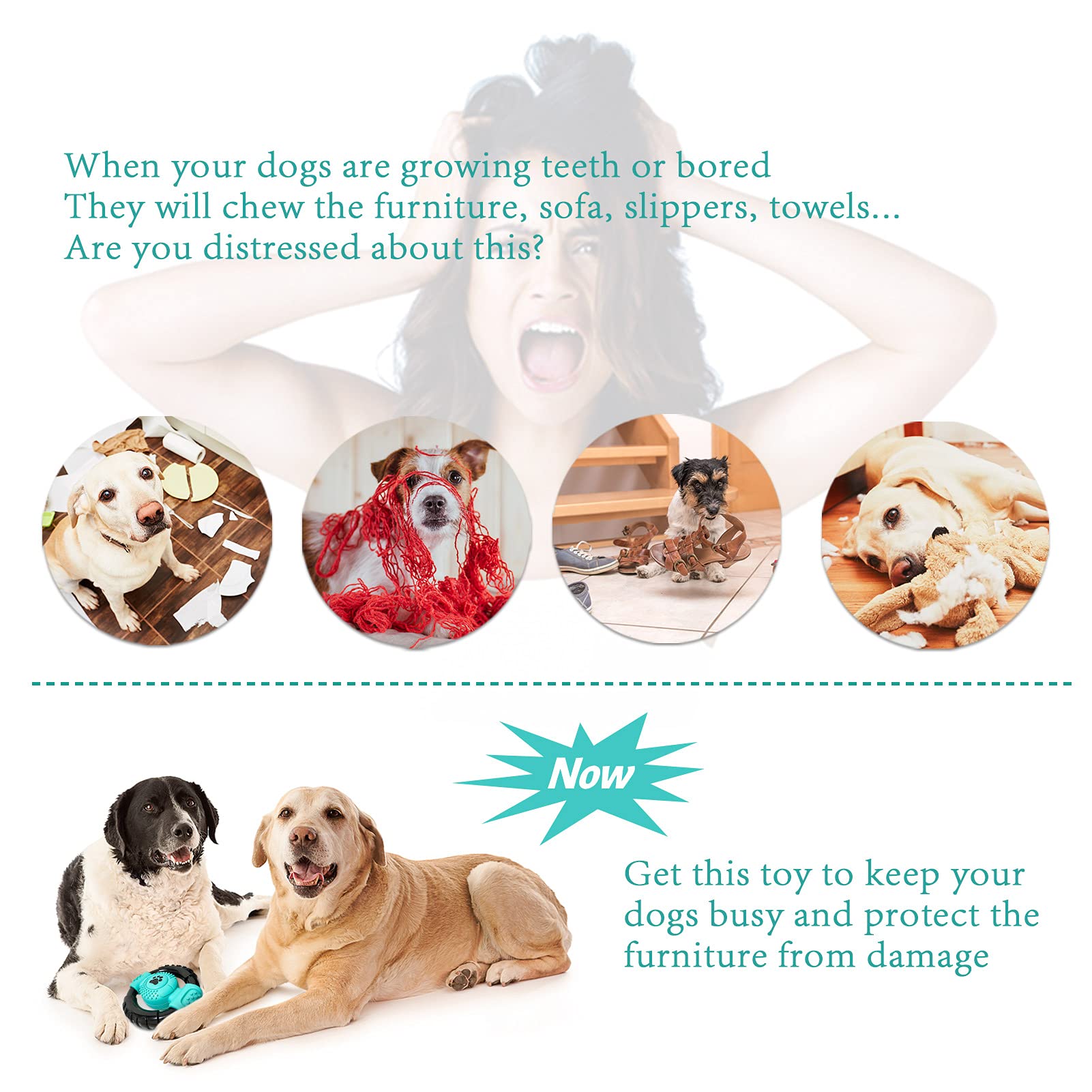 Juguetes para Perros para masticadores agresivos, Juguete Indestructible para Perros medianos y Grandes, Juguetes Resistentes con Sabor a Leche para mantenerlos ocupados