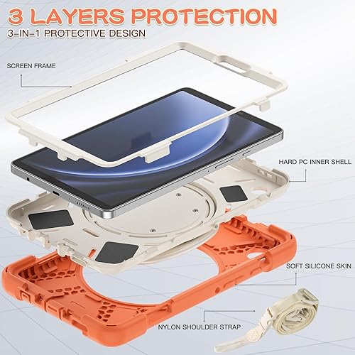 Miniatura 253 de Funda resistente para Galaxy Tab S10 Ultra 2024/S9 Ultra 2023/S8 Ultra 2022, funda híbrida resistente con soporte para bolígrafo S, funda a prueba