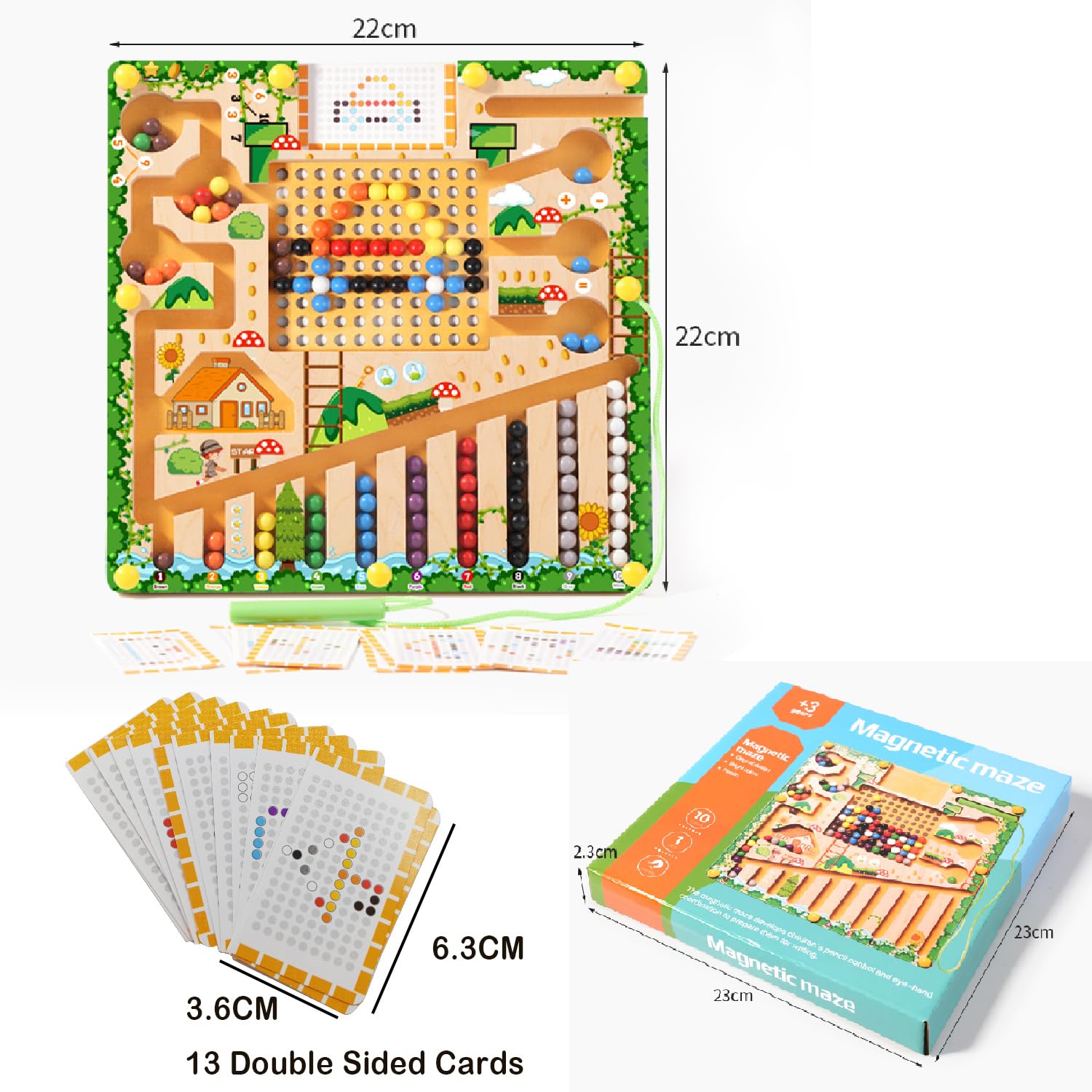 Labirinto Magnetico Di Colori E Numeri Lettere In Legno Tracing Board Alfabeto Gioco Di Smistamento Magnetico Dei Colori Montessori Precoce Stem Giocattolo Prescolare Regalo Per Bambini Di 3anni 0 1