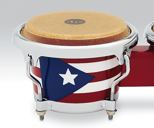 Miniatura 2 de LPM199-PR LPMC Mini Bongos de madera de bandera puertorriqueña afinable