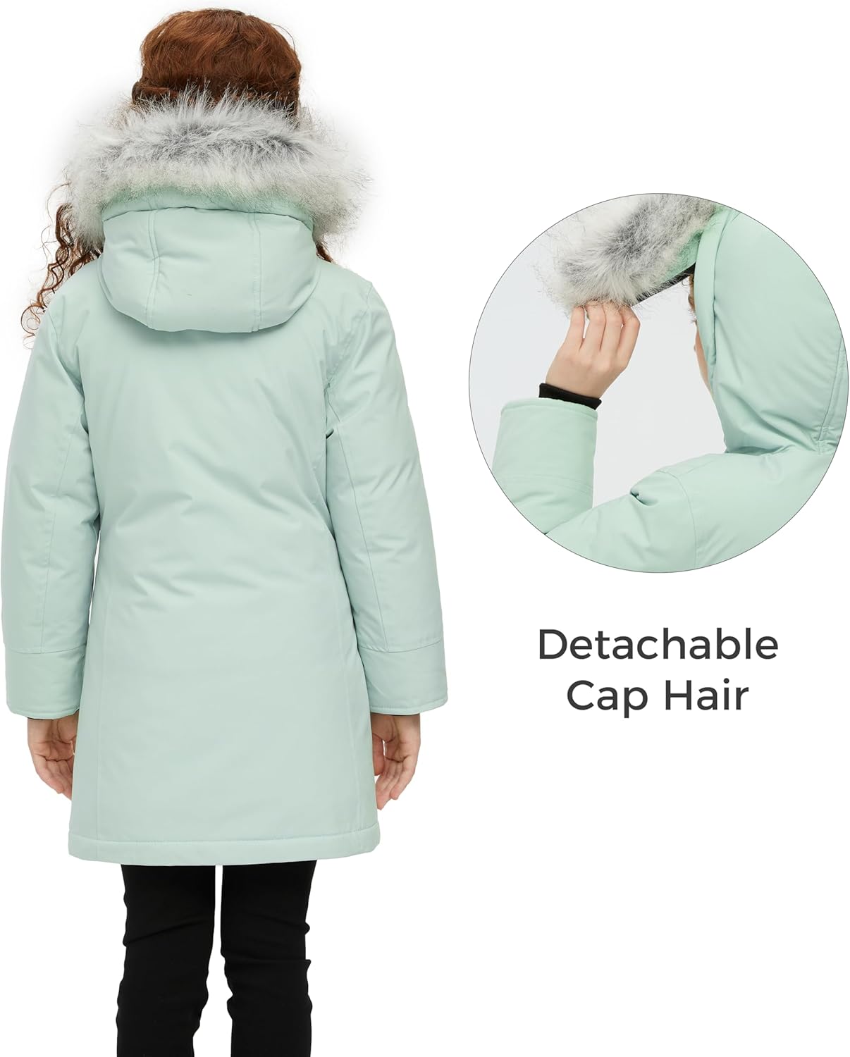 Wantdo Girl's Winter Coat Warm Windproof Insulated Hiking Warm Long Sleeve Puffer Outdoor Running Fall Jacket with Hood - Image 2